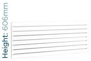 DQ-TOR-606-SW-TH - DQ Tornado Horizontal Single Radiator H606mm X W656mm White