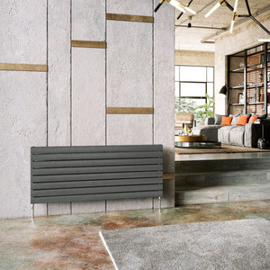 DQ-TOR-H-S-G-LS00 - DQ Tornado Horizontal Single Radiator H456mm X W656mm Dark Grey