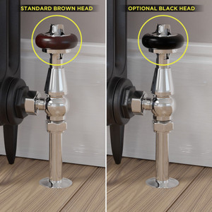 T-TRV-019-AG-C-BLACK-HEAD-COMP - Eastbury Traditional Manual Angled Chrome Radiator Valves
