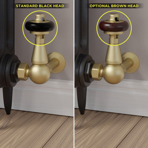 T-TRV-020-CR-BB-BROWN-HEAD-COMP - Eastbury Traditional Manual Corner Brushed Brass Radiator Valves
