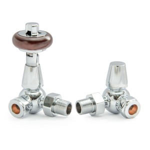 T-MAN-022-CR-C - Eastbury Traditional Manual Corner Chrome Radiator Valves