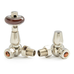 T-MAN-022-CR-N - Eastbury Traditional Manual Corner Nickel Radiator Valves