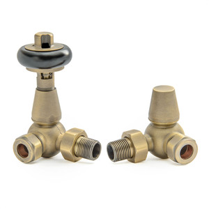 T-MAN-022-CR-OEB - Eastbury Traditional Manual Corner Old English Brass Radiator Valves