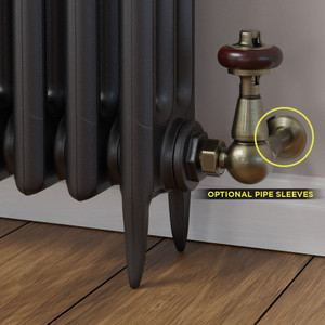 T-MAN-022-CR-AB-SLEEVE-OPTION - Eastbury Traditional Manual Corner Polished Copper Radiator Valves