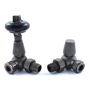 T-MAN-022-CR-PEW - Eastbury Traditional Manual Corner Pewter Radiator Valves