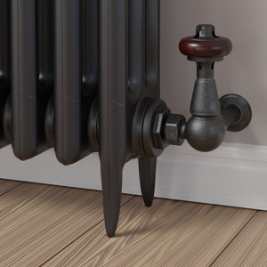 T-TRV-020-CR-PEW-BROWN-HEAD-LS00 - Eastbury Traditional Manual Corner Pewter Radiator Valves