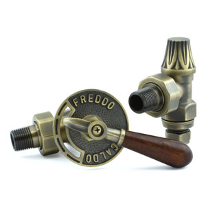T-MAN-030-AG-OEB-ALT01 - Arlington Lever Traditional Manual Angled Old English Brass Radiator Valves