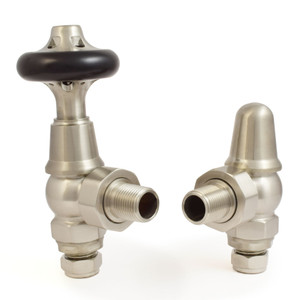 T-MAN-045-AG-SN - Chastleton Traditional Manual Angled Brushed Satin Nickel Radiator Valves