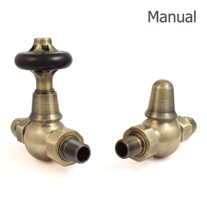 T-MAN-046-ST-AB-OVERLAY - Chastleton Traditional Manual Straight Antique Brass Radiator Valves