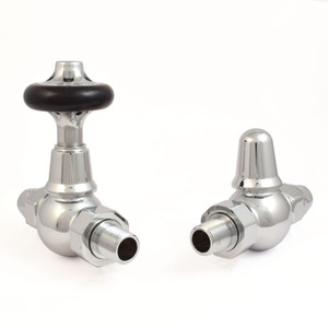 T-MAN-046-ST-C - Chastleton Traditional Manual Straight Chrome Radiator Valves