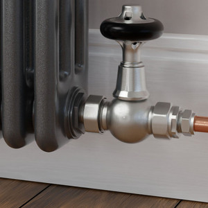 T-MAN-046-ST-SN-CU00 - Chastleton Traditional Manual Straight Brushed Satin Nickel Radiator Valves