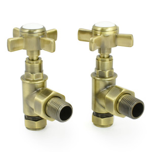 T-MAN-064-AG-AB-ALT00 - Winkworth Traditional Manual Angled Antique Brass Radiator Valves
