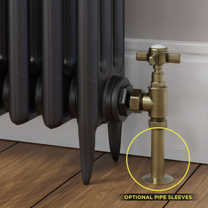 T-MAN-064-AG-AB-SLEEVE-OPTION - Winkworth Traditional Manual Angled Brushed Satin Nickel Radiator Valves