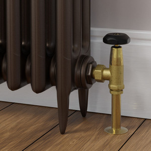 T-MAN-067-AG-B-PIP-LS01 - Buckland Traditional Manual Angled Unlacquered Brass Radiator Valves