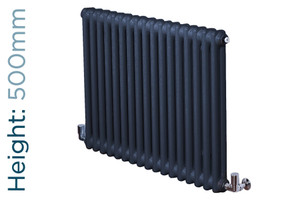 DQ-ARDENT2-500-A-TH - DQ Ardent Horizontal 2 Column Radiator H500mm X W622mm Anthracite