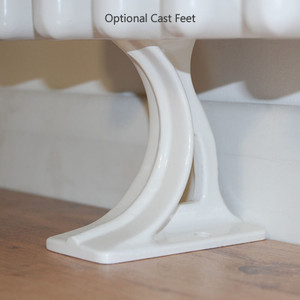 DQ-ARDENT-H-W-CAST-FEET-CU02 - DQ Ardent Horizontal 2 Column Radiator H500mm X W622mm White