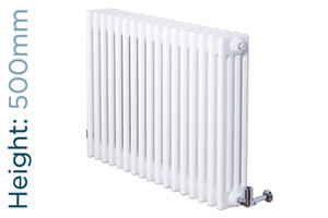 DQ-ARDENT4-500-W-TH - DQ Ardent Horizontal 4 Column Radiator H500mm X W622mm White
