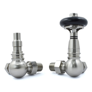 T-TRV-049-CR-SN-ALT00 - Ascott Traditional TRV Corner Brushed Satin Nickel Radiator Valves