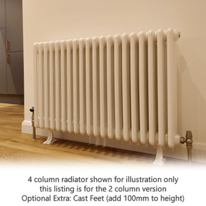 AP-2-LS00 - Apollo Roma 2 Column Horizontal Radiator H400mm x W812mm