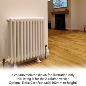 AP-2-LS03 - Apollo Roma 2 Column Horizontal Radiator H400mm x W812mm