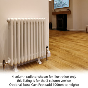 AP-3-LS03 - Apollo Roma 3 Column Horizontal Radiator H400mm x W812mm
