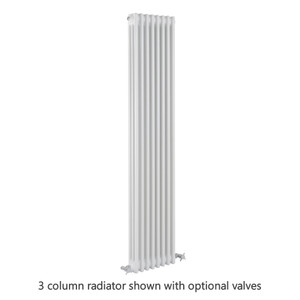 RE-3-C1800-ALT00 - Reina Colona White 3 Column Radiator H1800mm x W200mm