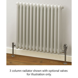RR-FWH-3-600-LS00 - Fitzrovia 3 Column Horizontal Radiator H500mm x W622mm White