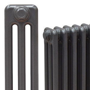 RR-FAN-3-ALT00 - Fitzrovia Metallic Anthracite 3 Column Horizontal Radiator H600mm x W622mm