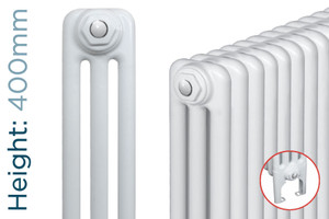 MS-MSFW-B-3-0400-TH - MHS Multisec 3 Column Horizontal Radiator With Welded-On Feet H400mm x W162mm White