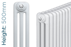 MS-MSWW-B-3-0500-TH - MHS Multisec 3 Column Horizontal Radiator H500mm x W300mm White