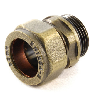 22mm Compression Radiator Valve Adaptor - Old English Brass