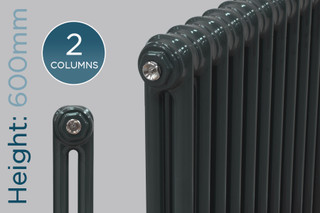 Classic Anthracite 2 Column Radiator H600 X W398