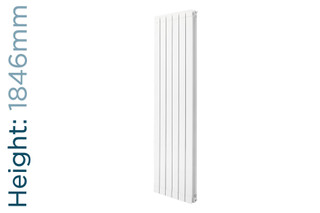 Trade Essentials Aluminium Designer White Vertical Radiator H1846mm X W260mm