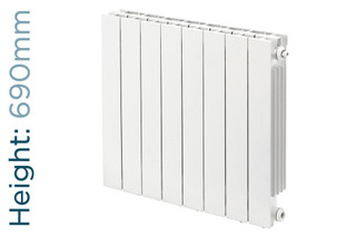 Trade Essentials Aluminium Designer White Horizontal Radiator H690mm X W1140mm