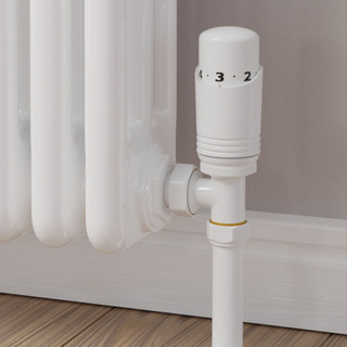 Duran Modern TRV Angled White Thermostatic Radiator Valves