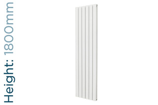 Eliptico Aluminium Designer White Vertical Radiator H1800mm X W315mm