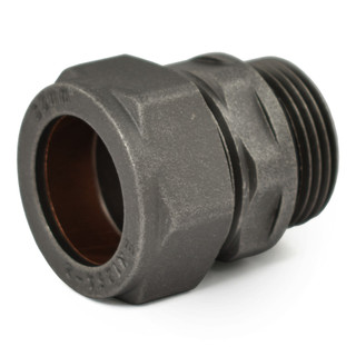 22mm Compression Radiator Valve Adaptor - Light Pewter