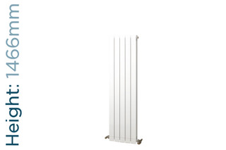 Infinity Aluminium Designer White Vertical Radiator H1466mm X W260mm