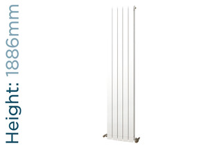 Infinity Aluminium Designer White Vertical Radiator H1866mm X W260mm