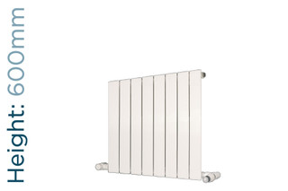 Eucotherm Mars Vertical Flat Panel White Radiator H600mm X W445mm