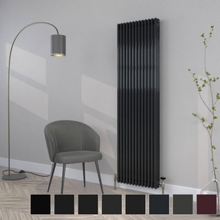 Classic Black 3 Column Vertical Radiator H1800mm x W392mm Classic Black 3 Column Vertical Radiator H1800mm x W392mm