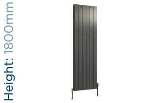 Reina Casina Aluminium Designer Anthracite Single Vertical Radiator H1800mm X W280mm