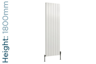 Reina Casina Aluminium Designer White Single Vertical Radiator H1800mm X W280mm