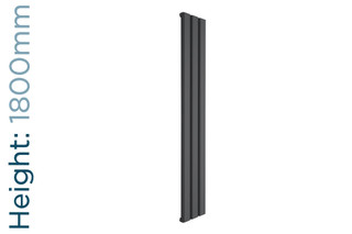 Reina Vicari Aluminium Designer Anthracite Single Vertical Radiator H1800mm X W300mm