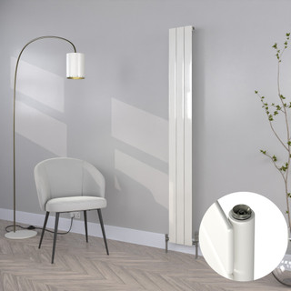 Flux White Vertical Single Radiator H1800mm X W224mm