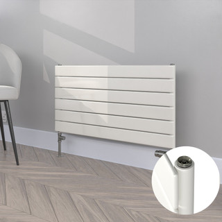Flux White Horizontal Single Radiator H452mm X W900mm