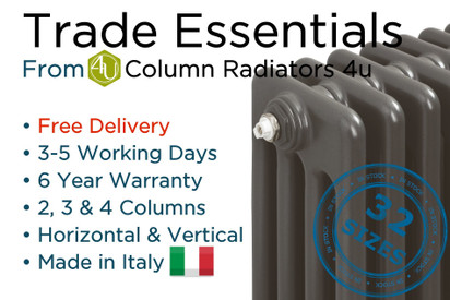 Trade Essentials Metallic Grey Column Radiators