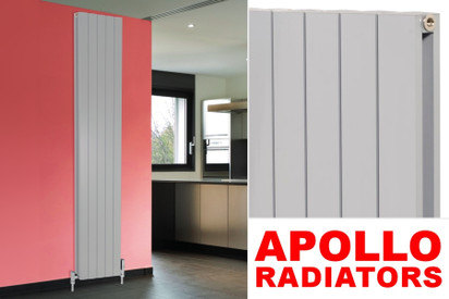 Apollo Magenta Flat Silver Aluminium Radiators