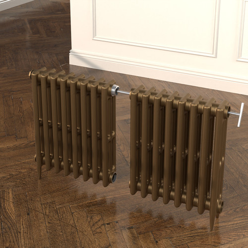 Fully assembled cast iron radiator ready for installation
