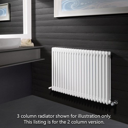 NF2-W-H-LS00 - Infinity White 2 Column Radiator 3 Sections H350mm X W162mm